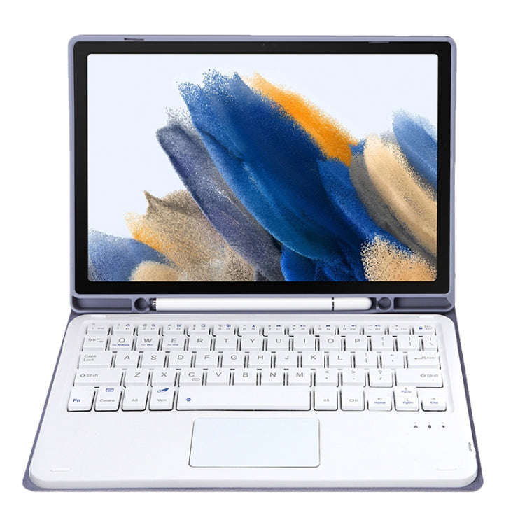 A08B-A Candy Color Bluetooth Keyboard Leather Case with Pen Slot & Touchpad For Samsung Galaxy Ta...