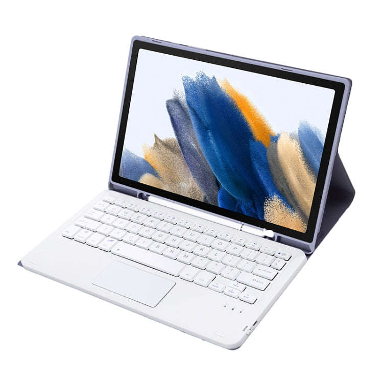A08B-A Candy Color Bluetooth Keyboard Leather Case with Pen Slot & Touchpad For Samsung Galaxy Ta...