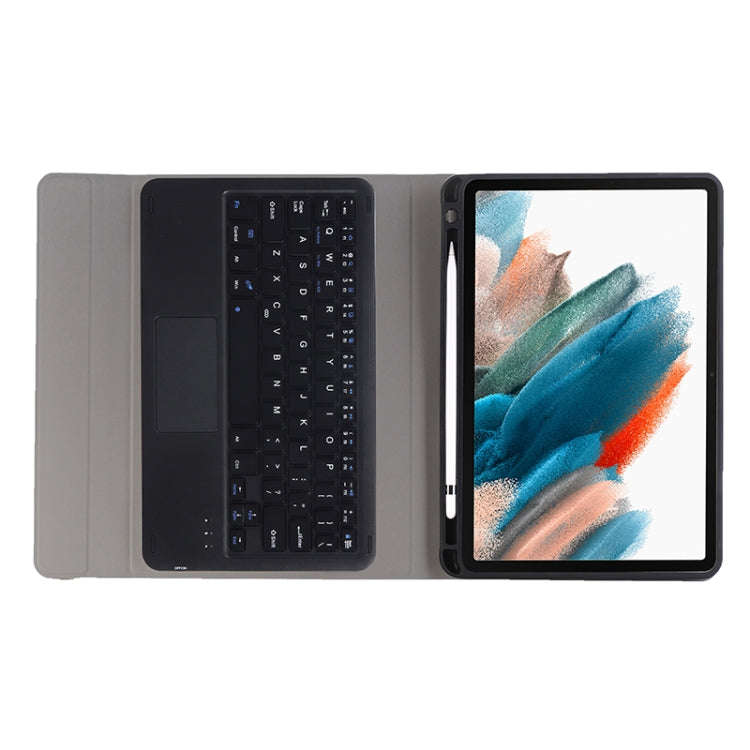 A08B-A Bluetooth Keyboard Leather Case with Pen Slot & Touchpad For Samsung Galaxy Tab A8 2021 SM...