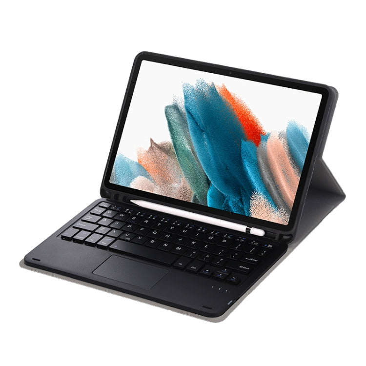 A08B-A Bluetooth Keyboard Leather Case with Pen Slot & Touchpad For Samsung Galaxy Tab A8 2021 SM...