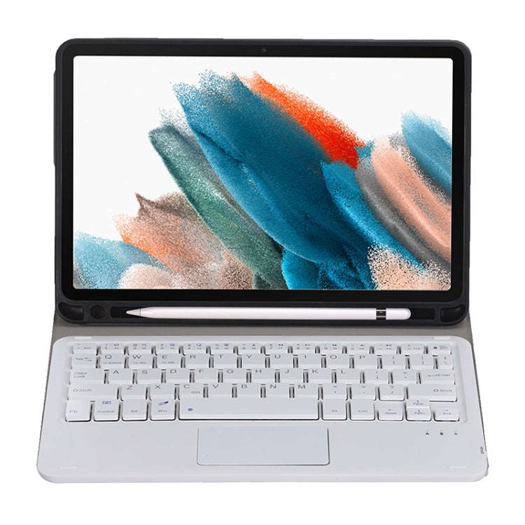 A08B-A Bluetooth Keyboard Leather Case with Pen Slot & Touchpad For Samsung Galaxy Tab A8 2021 SM...