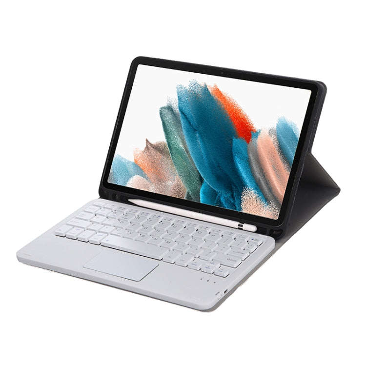 A08B-A Bluetooth Keyboard Leather Case with Pen Slot & Touchpad For Samsung Galaxy Tab A8 2021 SM...