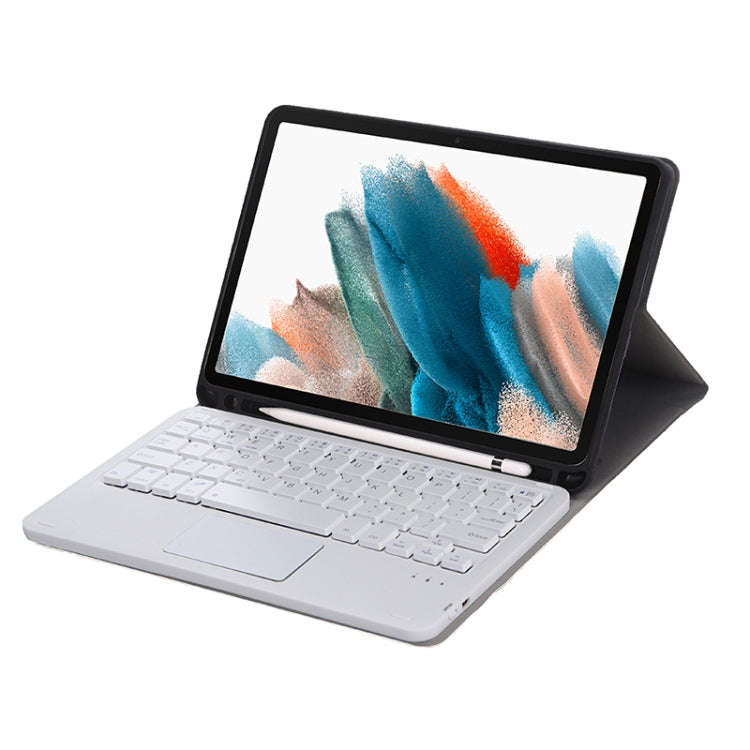 A08B-A Bluetooth Keyboard Leather Case with Pen Slot & Touchpad For Samsung Galaxy Tab A8 2021 SM...