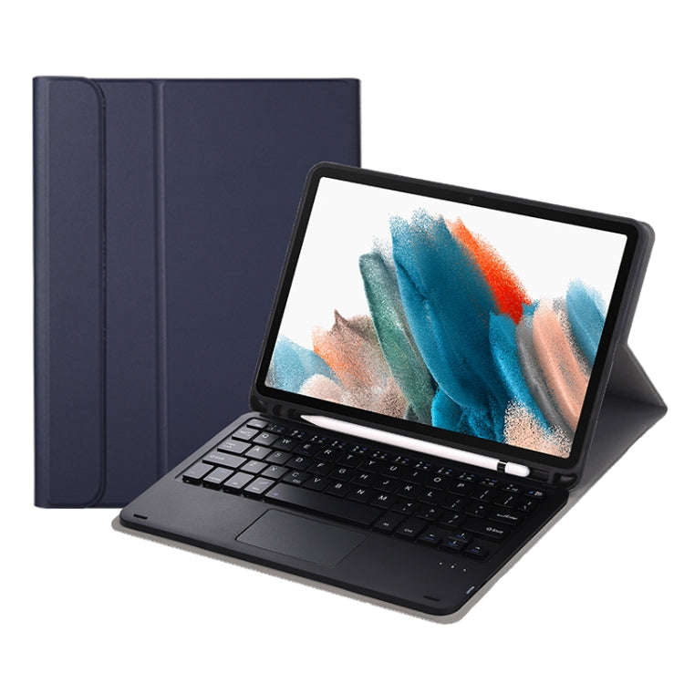 A08B-A Bluetooth Keyboard Leather Case with Pen Slot & Touchpad For Samsung Galaxy Tab A8 2021 SM...