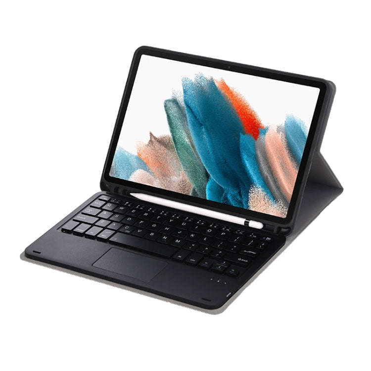 A08B-A Bluetooth Keyboard Leather Case with Pen Slot & Touchpad For Samsung Galaxy Tab A8 2021 SM...
