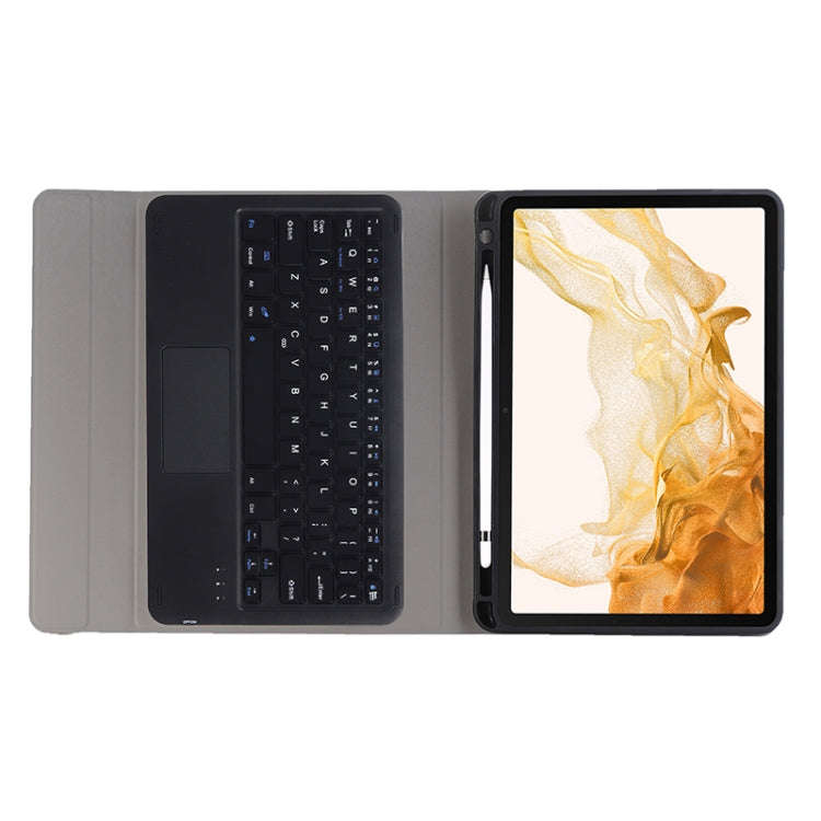 A700B-A Bluetooth Keyboard Leather Case with Pen Slot & Touchpad For Samsung Galaxy Tab S8 11 inc...