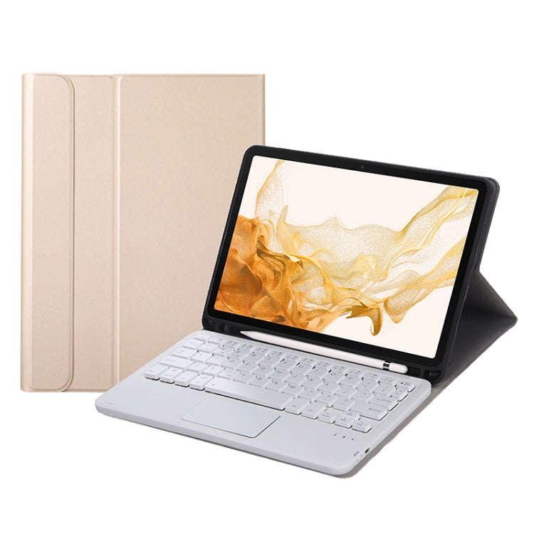 A700B-A Bluetooth Keyboard Leather Case with Pen Slot & Touchpad For Samsung Galaxy Tab S8 11 inc...