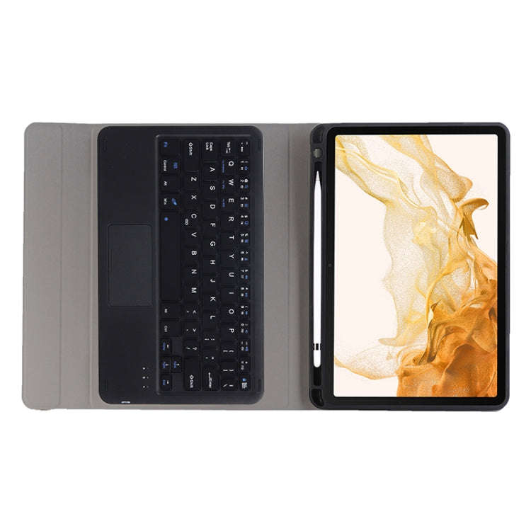 A700B-A Bluetooth Keyboard Leather Case with Pen Slot & Touchpad For Samsung Galaxy Tab S8 11 inc...
