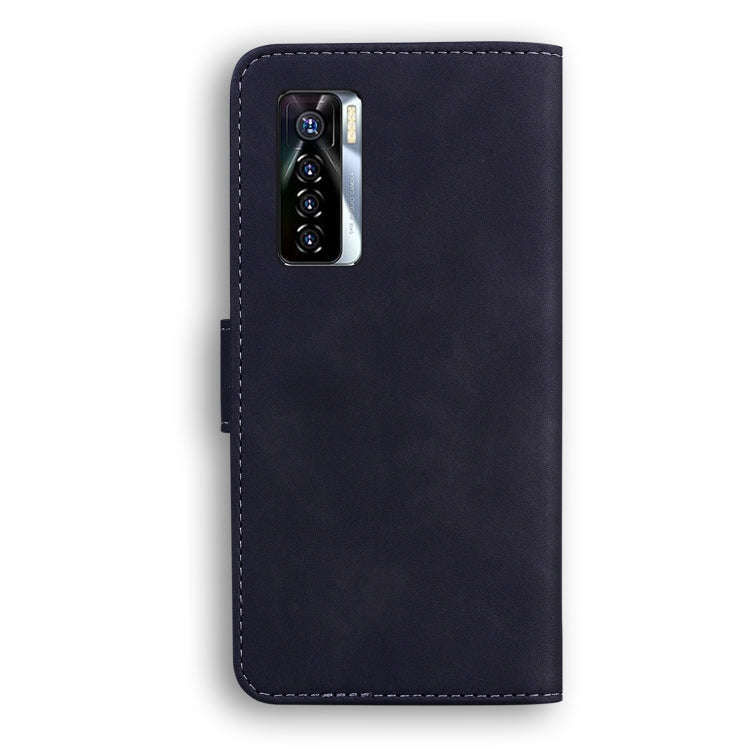 For Tecno Camon 17 Pro Skin Feel Pure Color Flip Leather Phone Case(Black)