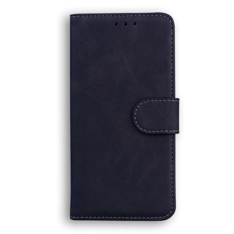 For Tecno Camon 17P Skin Feel Pure Color Flip Leather Phone Case(Black)