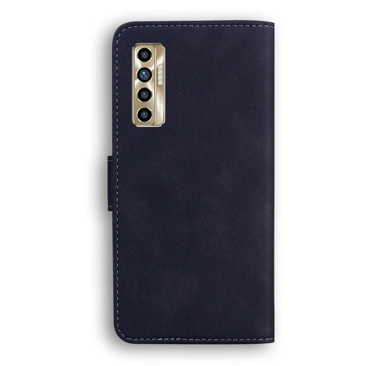 For Tecno Camon 17P Skin Feel Pure Color Flip Leather Phone Case(Black)