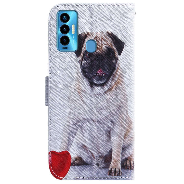For Tecno Camon 18i Coloured Drawing Leather Phone Case(Pug)