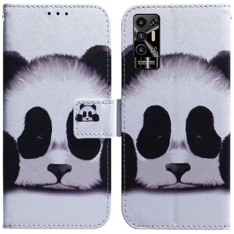 For Tecno Pova 2 Coloured Drawing Leather Phone Case(Panda)