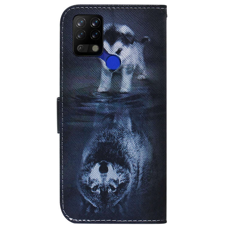 For Tecno Pova LD7 Coloured Drawing Leather Phone Case(Wolf and Dog)
