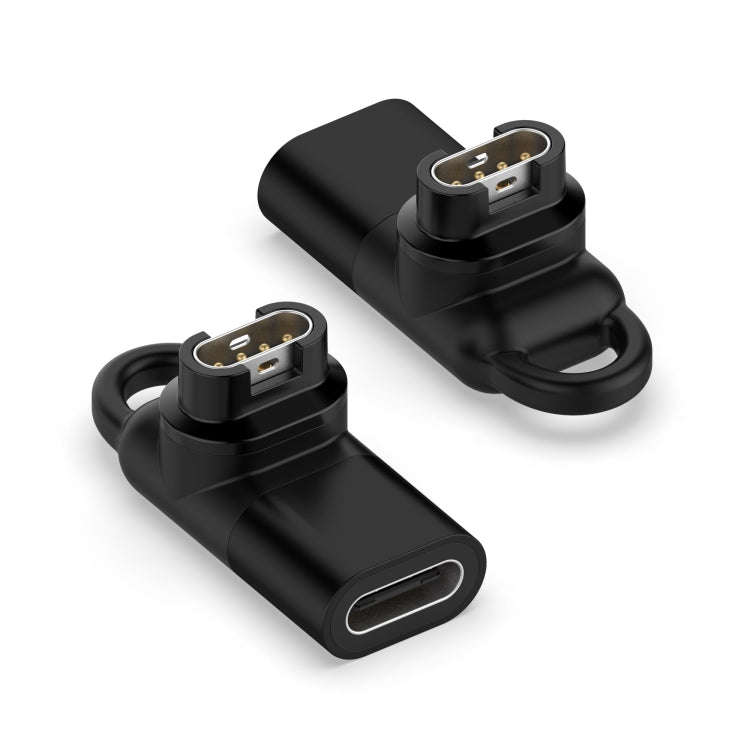 For Garmin Type-C / USB-C Female Watch Charging Adapter(Black)