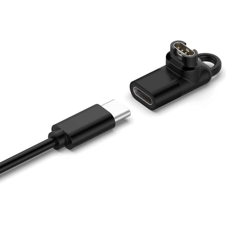 For Garmin Type-C / USB-C Female Watch Charging Adapter(Black)