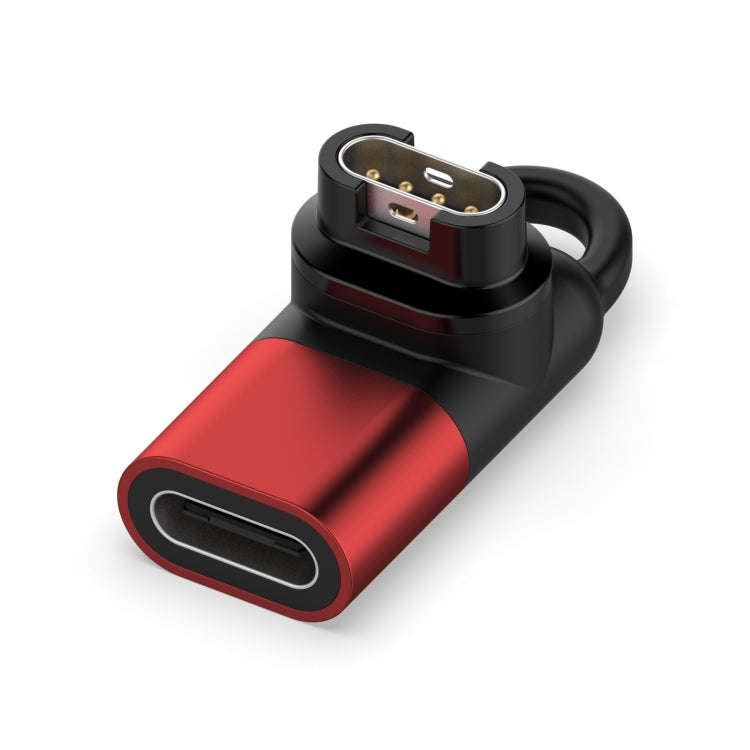 For Garmin Type-C / USB-C Female Watch Charging Adapter(Red)