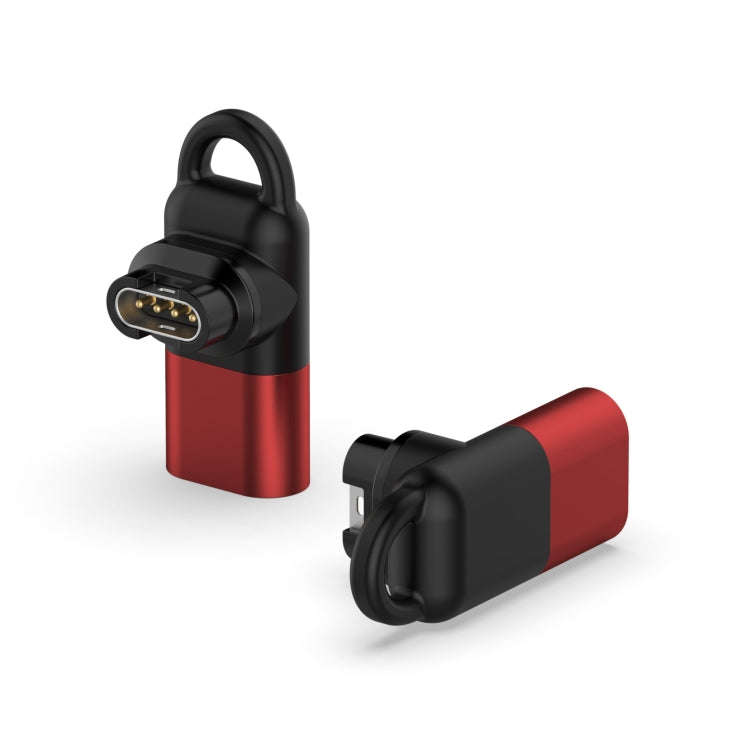 For Garmin Type-C / USB-C Female Watch Charging Adapter(Red)