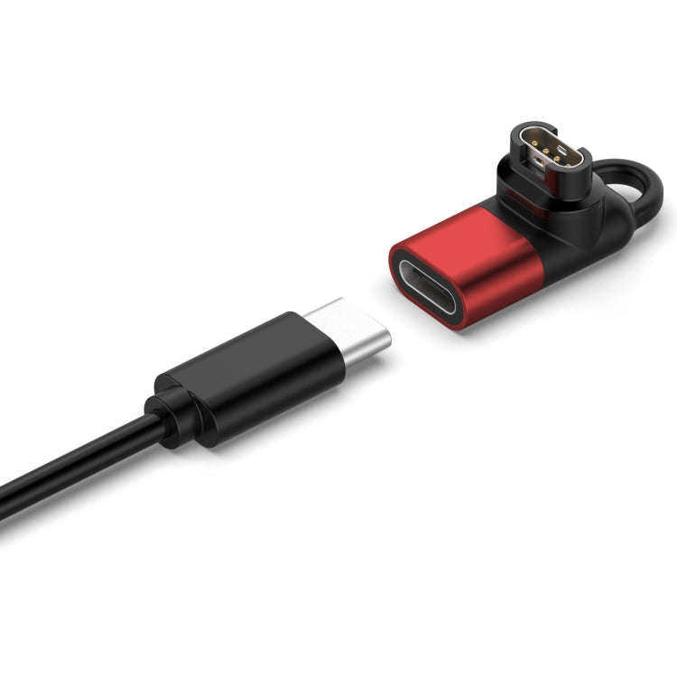 For Garmin Type-C / USB-C Female Watch Charging Adapter(Red)