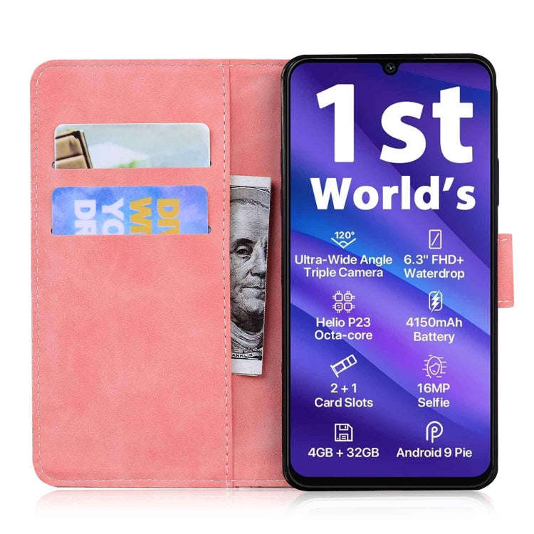 For UMIDIGI A5 Pro Skin Feel Pure Color Flip Leather Phone Case(Pink)