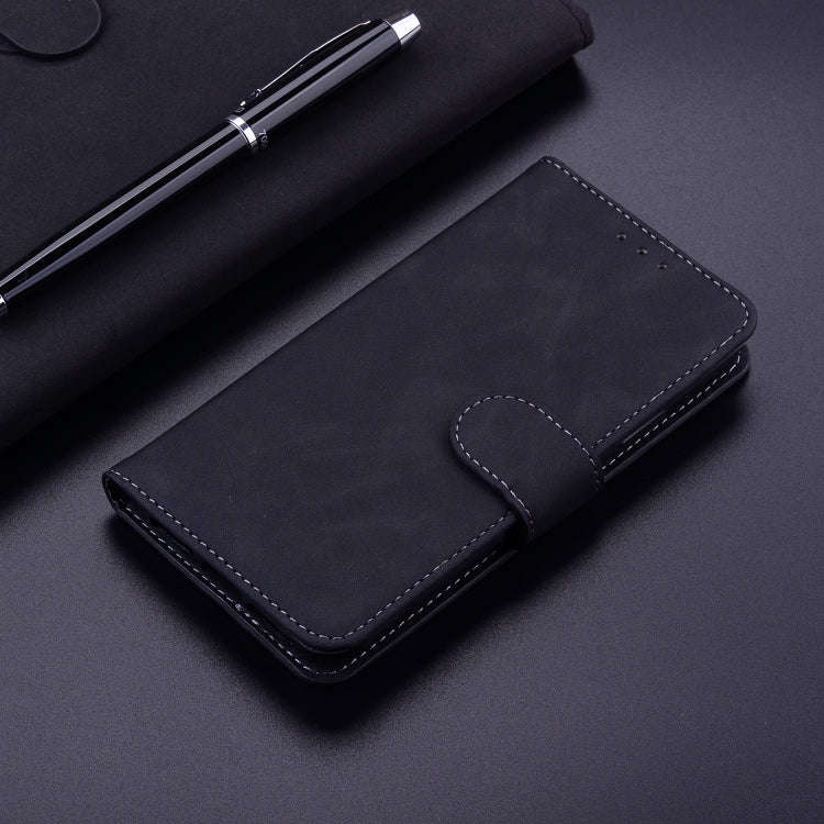 For UMIDIGI A7 Pro Skin Feel Pure Color Flip Leather Phone Case(Black)