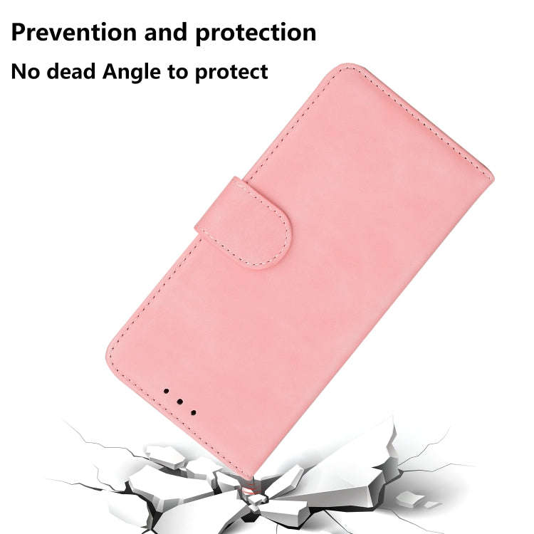 For UMIDIGI A7S Skin Feel Pure Color Flip Leather Phone Case(Pink)