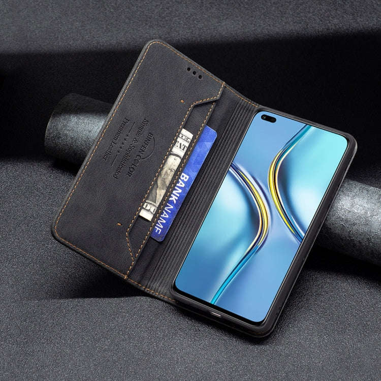 For Honor X20 Magnetic RFID Blocking Anti-Theft Leather Phone Case(Black)