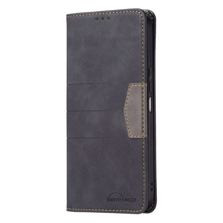 For Honor 50 Lite / Huawei nova 8i Magnetic Splicing Leather Phone Case(Black)