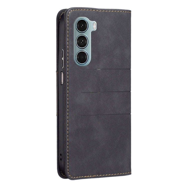 For Motorola Moto G200 5G / Edge S30 5G Magnetic Splicing Leather Phone Case(Black)
