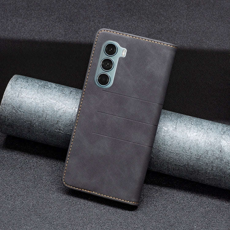 For Motorola Moto G200 5G / Edge S30 5G Magnetic Splicing Leather Phone Case(Black)