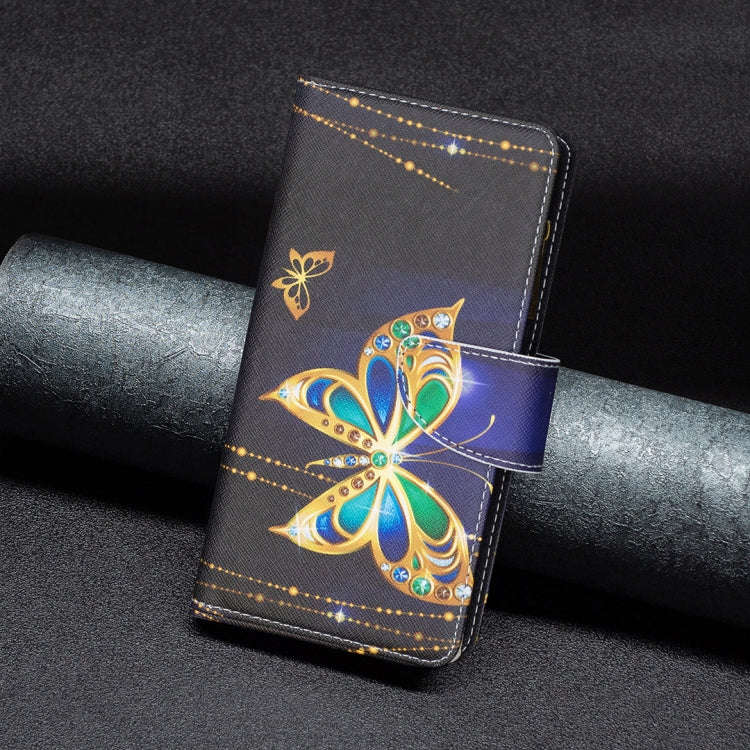For Motorola Moto E40 / E30 Colored Drawing Pattern Zipper Leather Phone Case(Big Butterfly)