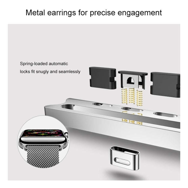 For Apple Watch Series 9&8&7 41mm / SE 3&SE 2&6&SE&5&4 40mm / 3&2&1 38mm Mutural Milanese Stainle...