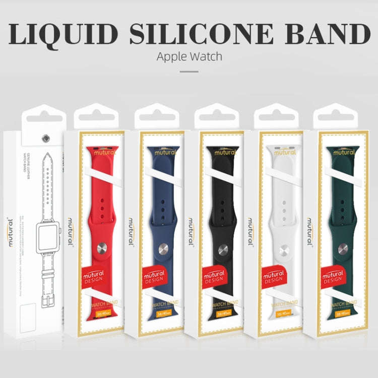 For Apple Watch Series 7 41mm / 6 & SE & 5 & 4 40mm / 3 & 2 & 1 38mm Mutural Liquid Silicone Watc...