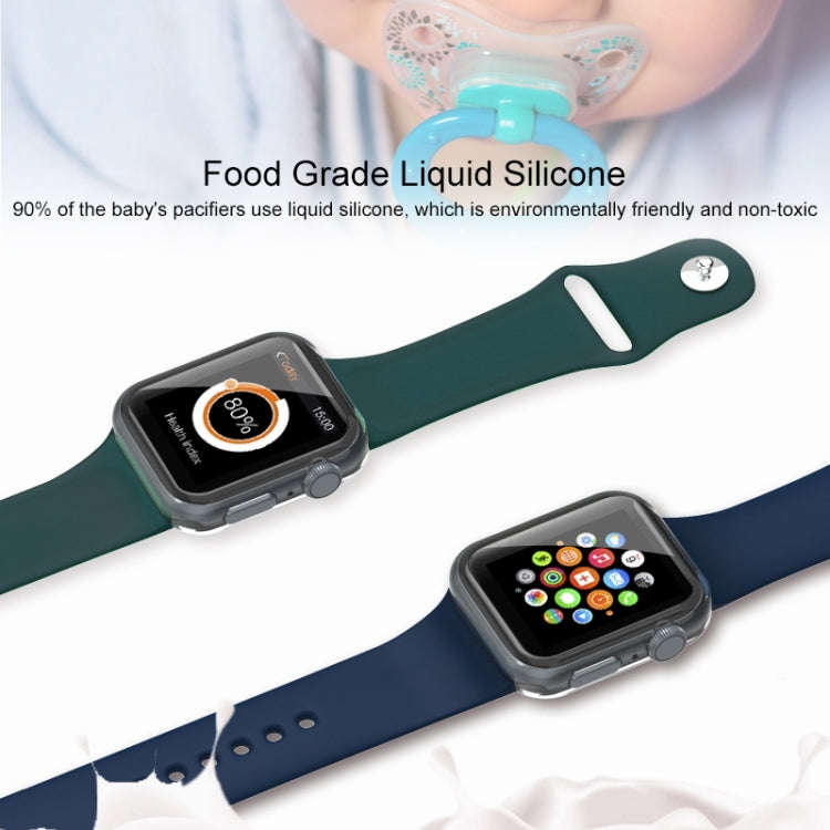 For Apple Watch Series 7 41mm / 6 & SE & 5 & 4 40mm / 3 & 2 & 1 38mm Mutural Liquid Silicone Watc...