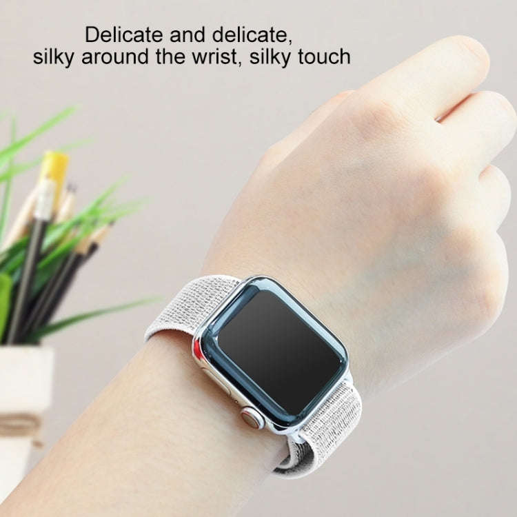 For Apple Watch Series 7 41mm / 6 & SE & 5 & 4 40mm / 3 & 2 & 1 38mm Mutural Nylon Watch Band(White)