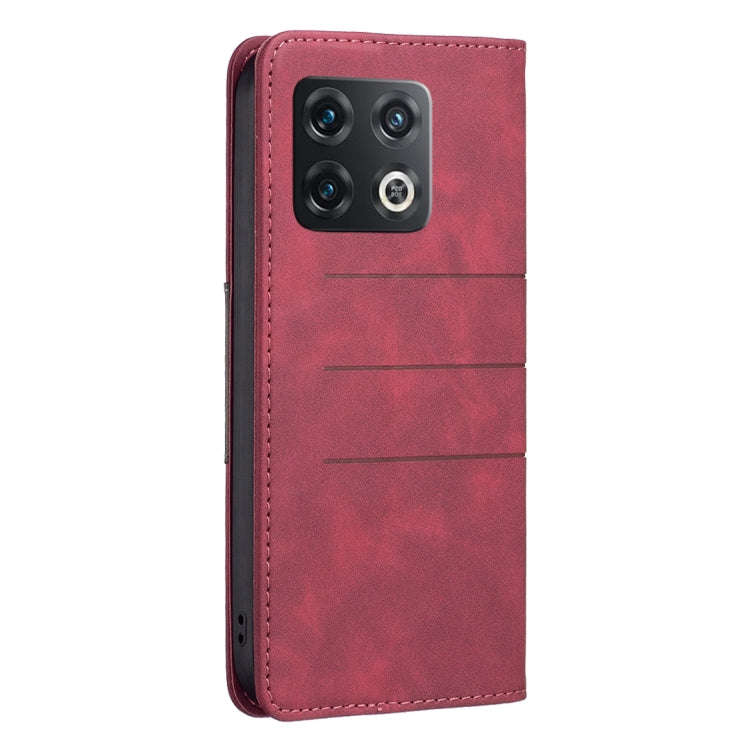 For OnePlus 10 Pro 5G Magnetic Splicing Leather Phone Case(Red)