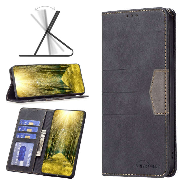 For Google Pixel 7 5G Magnetic Splicing Leather Phone Case(Black)