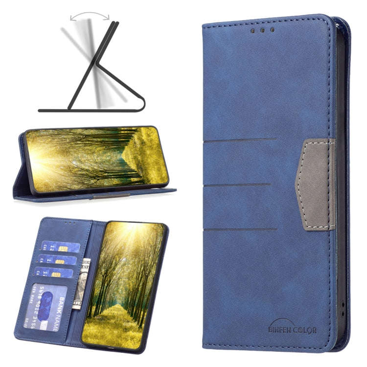 For Google Pixel 7 5G Magnetic Splicing Leather Phone Case(Blue)
