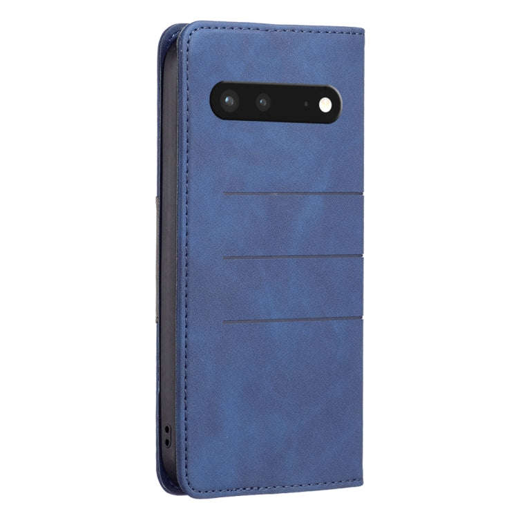 For Google Pixel 7 5G Magnetic Splicing Leather Phone Case(Blue)
