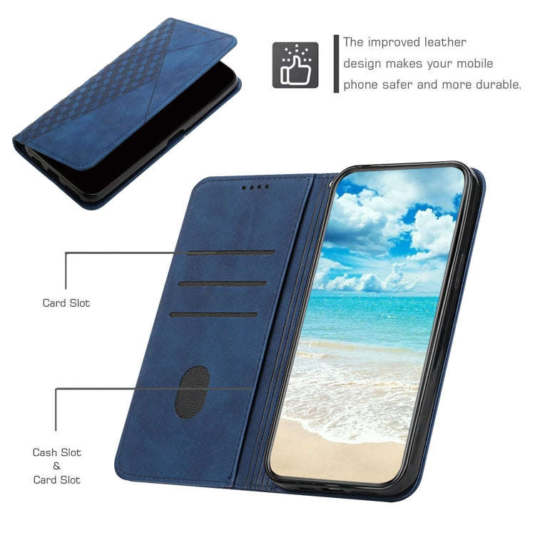 For Tecno Camon 17P / 17 Pro Diamond Splicing Skin Feel Magnetic Leather Phone Case(Blue)