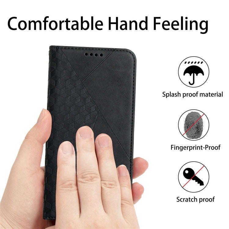 For Tecno POP 5 LTE Diamond Splicing Skin Feel Magnetic Leather Phone Case(Black)