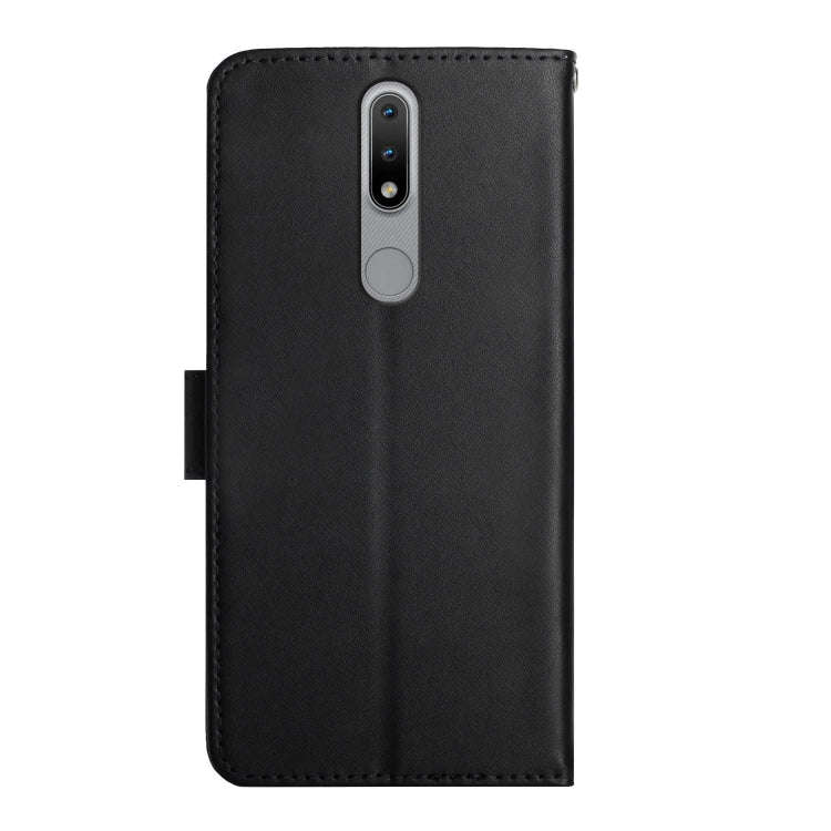 For Nokia 2.4 Genuine Leather Fingerprint-proof Horizontal Flip Phone Case(Black)
