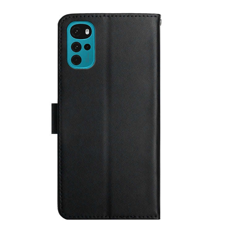 For Motorola Moto G22 Genuine Leather Fingerprint-proof Horizontal Flip Phone Case(Black)