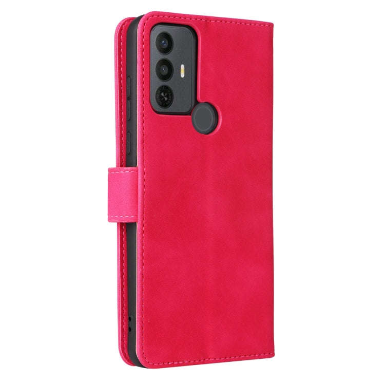 For TCL 30 SE Skin Feel Magnetic Flip Leather Phone Case(Rose Gold)