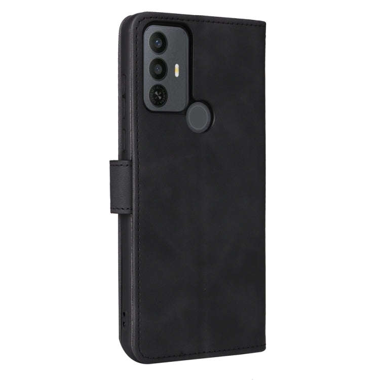 For TCL 30 SE Skin Feel Magnetic Flip Leather Phone Case(Black)