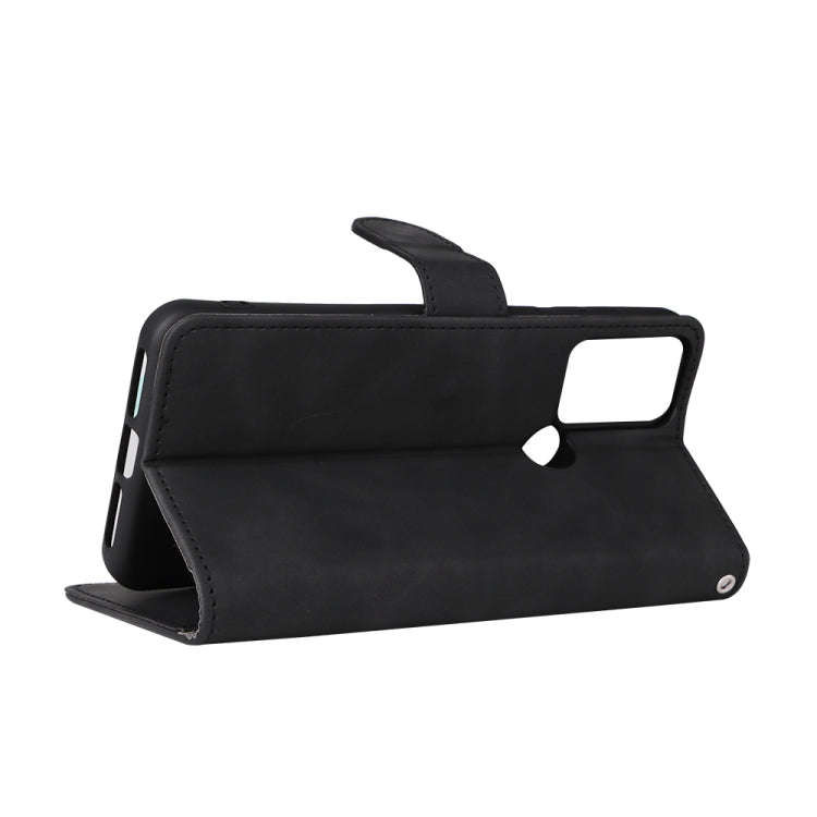 For TCL 30 SE Skin Feel Magnetic Flip Leather Phone Case(Black)