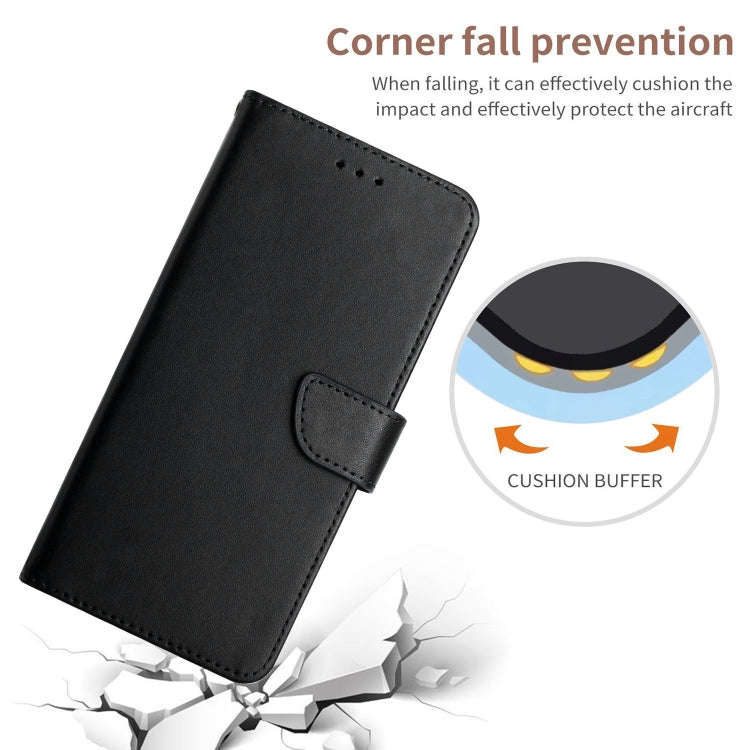 For TCL 30 SE Genuine Leather Fingerprint-proof Flip Phone Case(Black)