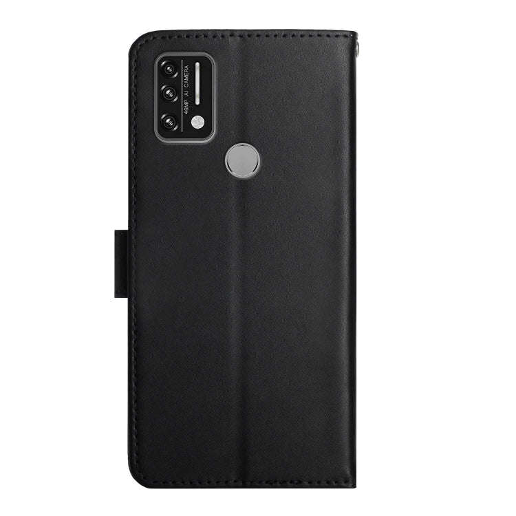 For UMIDIGI A9 Genuine Leather Fingerprint-proof Flip Phone Case(Black)