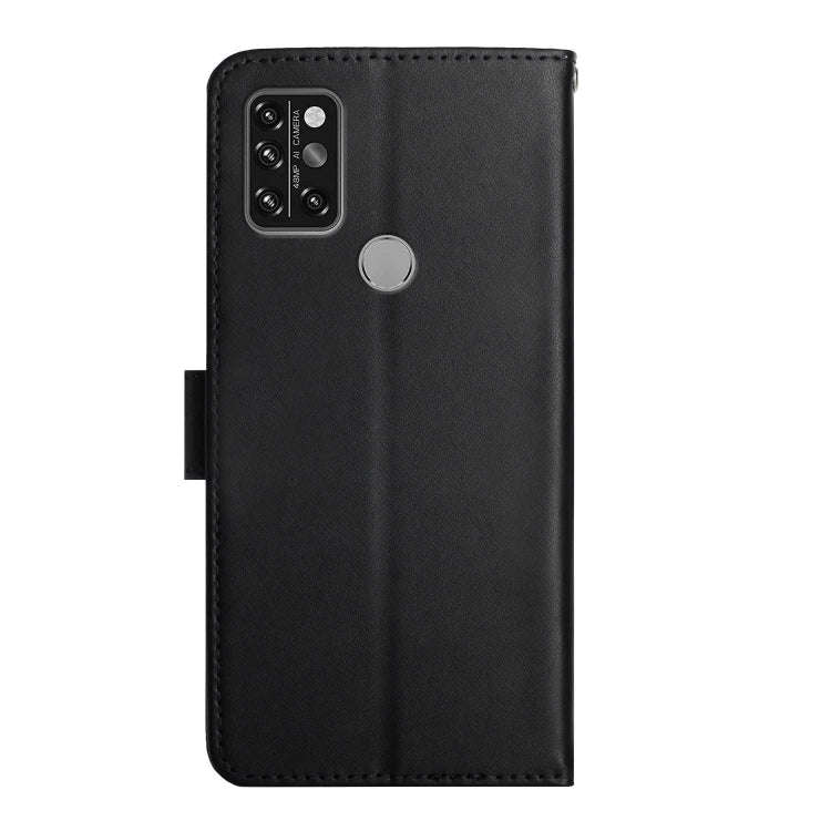 For UMIDIGI A9 Pro Genuine Leather Fingerprint-proof Flip Phone Case(Black)