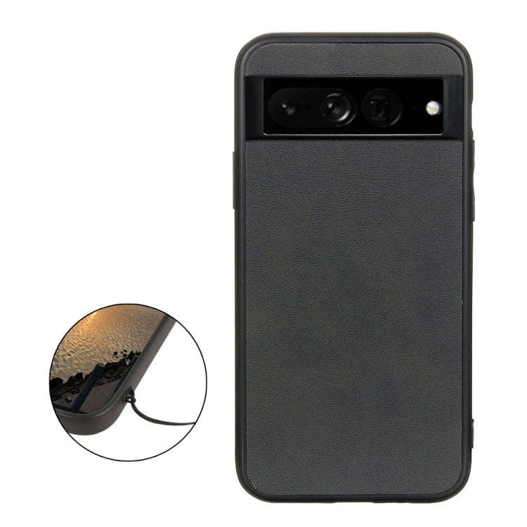 For Google Pixel 7 Pro Accurate Hole Two-color Calf Texture PU Phone Case(Black)